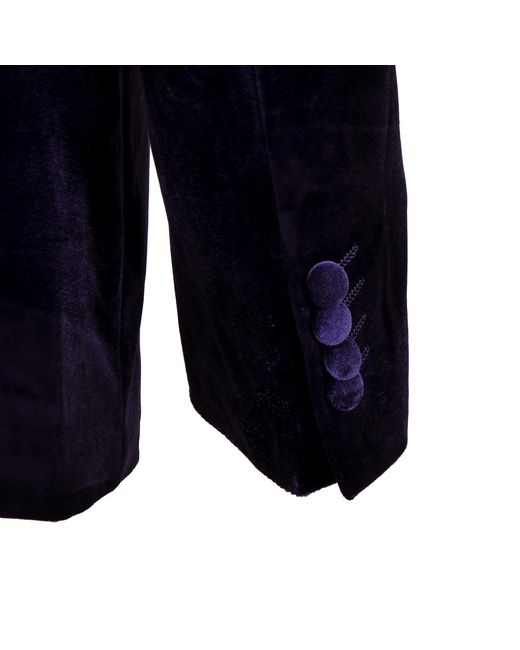 DAVID WEJ Blue Maison Velvet Double Breasted Blazer for men