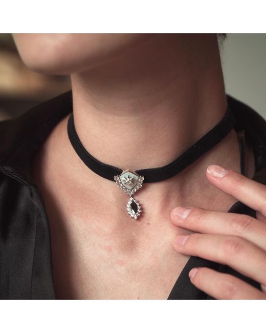 Retro Chic Black Galaxy Guardian Necklace