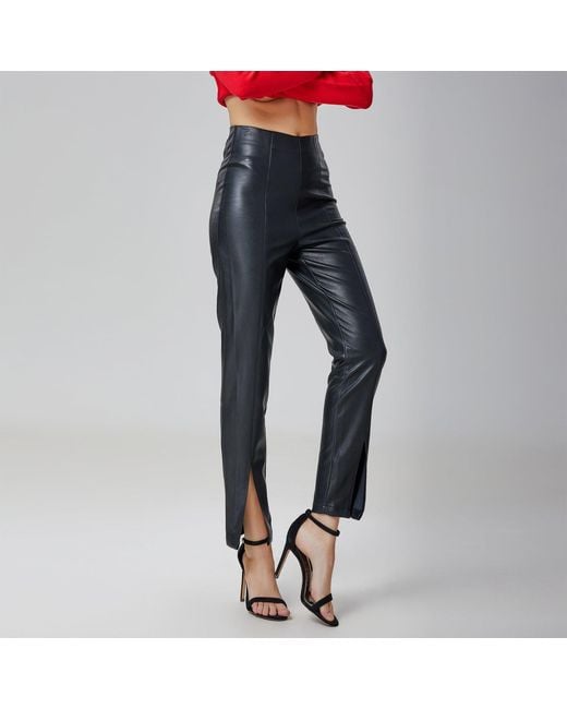 Smart and Joy Gray Pu Cigarette Pants
