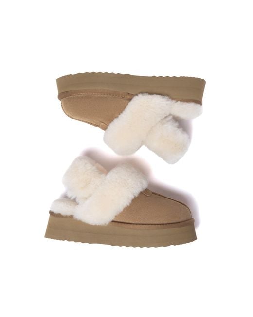 EverAu Australia Metallic Fantail Leather Slippers With Two Removable Straps