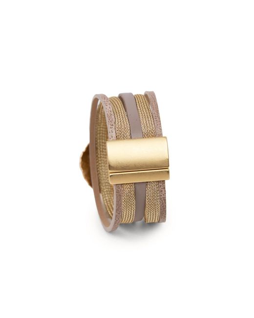 Saachi Brown Hollis Beaded Leather Bracelet