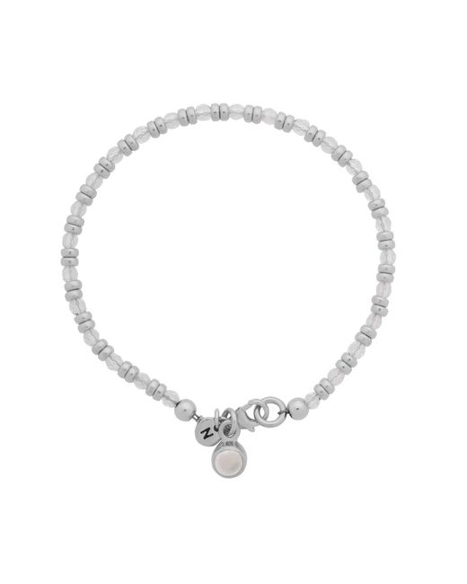Nellou Jewellery Metallic Neutrals Linear April Birthstone Bracelet Crystal Sterling