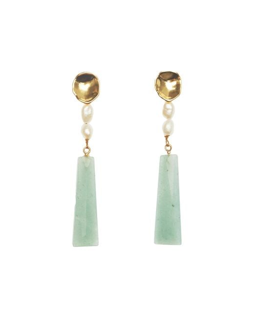 Lavani Jewels White Melina Aquamarine Earrings
