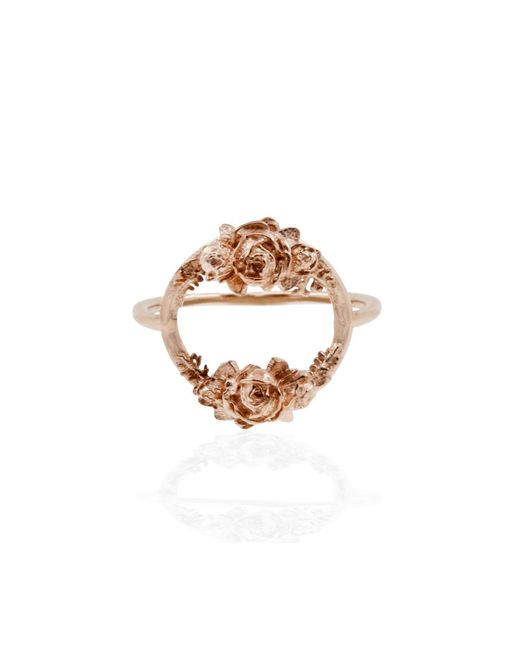 Lee Renee Multicolor Rose Halo Ring- Rose Gold