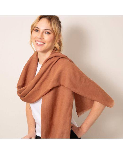 Alie Street London Brown Aurielle Silk Wool Scarf Mocha Mousse
