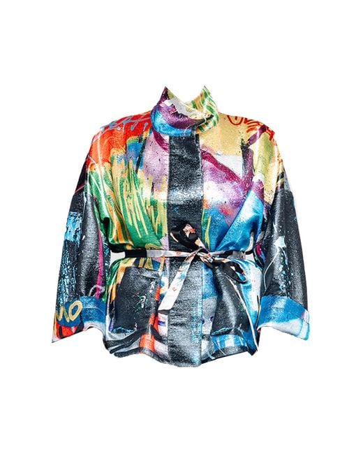 Maxjenny Blue Square Boxy Jacket