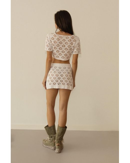 Muche Et Muchette White Shara Crop Top & Mini Skirt Set