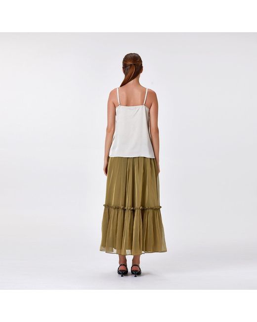 Smart and Joy Purple Boho-Style Ruffled Skirt With Elastic Waistband