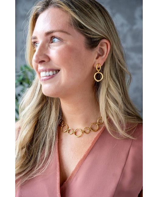 Loni Paul Jewelry Metallic Large Sculpted Circle Drop Earrings