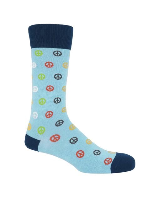 Peper Harow - Made in England Blue Peace & Peace Light Socks Bundle for men