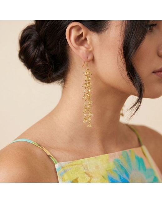 Jaredjamin Metallic Eloise Citrine Cluster Vine Dangle Earrings
