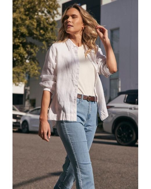 Adrift Clothing Blue Adrift Denim Cropped Straight Leg Jeans