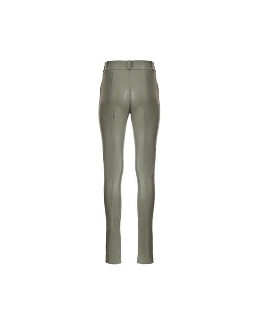 Lita Couture Green Vegan-Leather Trousers