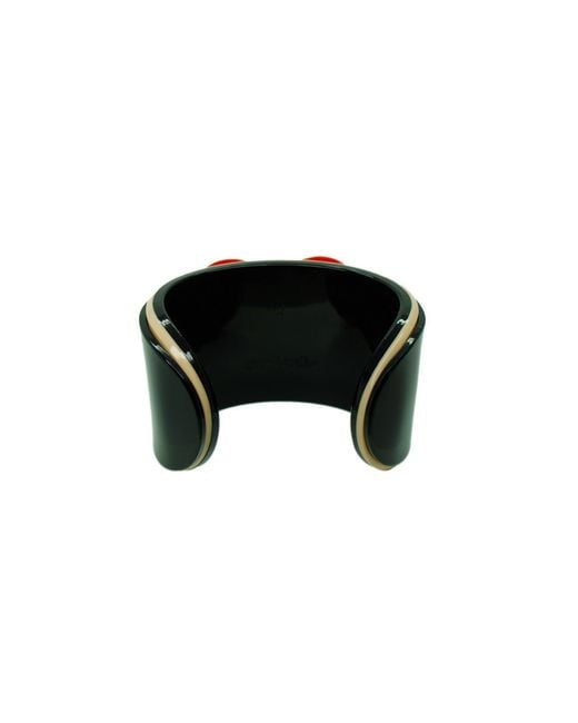 Gissa Bicalho Black Acrylic Handmade Bracelet Hands & Heart & Rose
