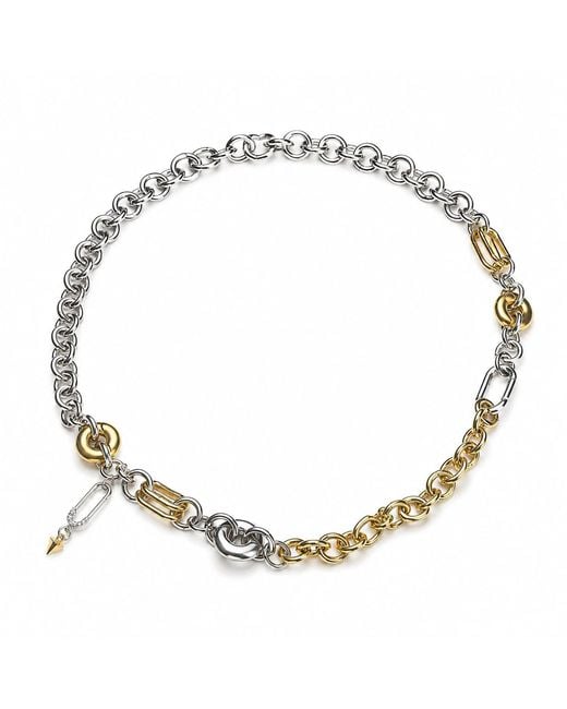 Kirei Metallic Urban – Stainless Steel Interlinked Chain Statement Necklace