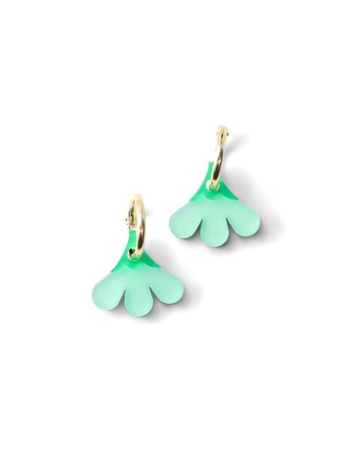 By Chavelli Green Acrylic Baby Daisy Hoop Earrings