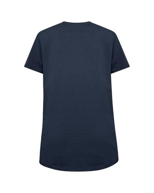 Perlavera Blue Tita Solid Cotton Spandex Short Sleeve Length Crew Neck T-Shirts
