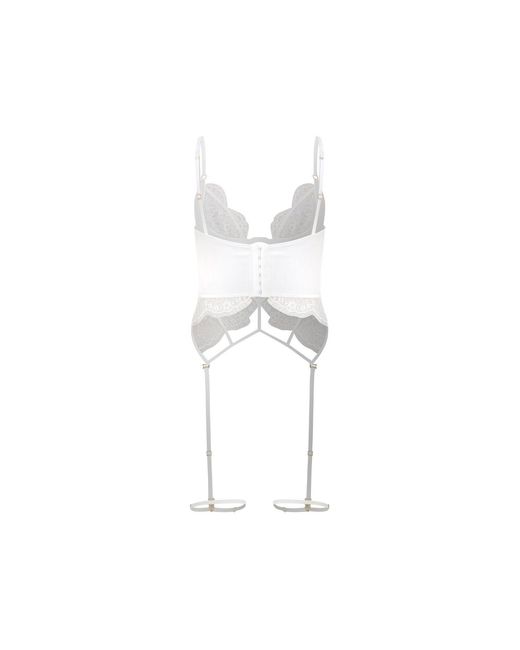 House of Silk White Ciara Garter Bodysuit