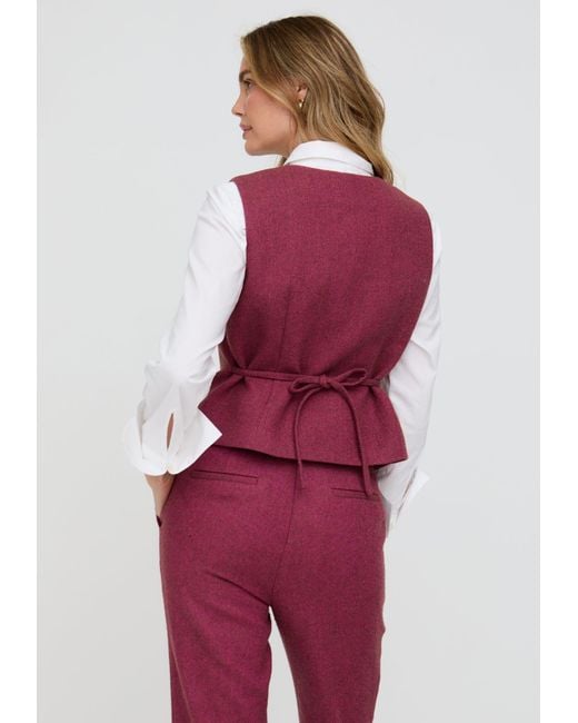 Lily and Lionel Purple Pandora Tailored Herringbone Print Waistcoat
