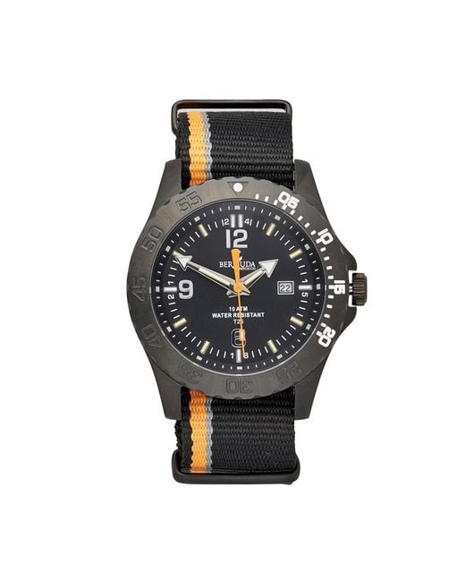 Bermuda Watch Company Black Bermuda Watch Co Stovel Bay & Nylon Gtls Watch for men
