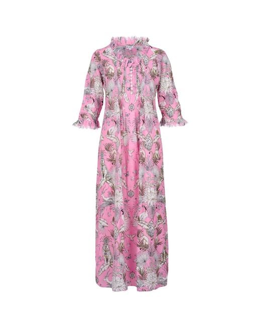 At Last Pink Cotton Annabel Maxi Dress
