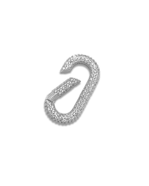Jaredjamin White Oval Pavé Clicker Clasp