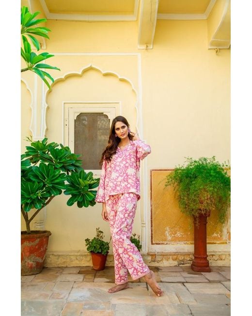 NoLoGo-chic Pink Hand Printed Pj's
