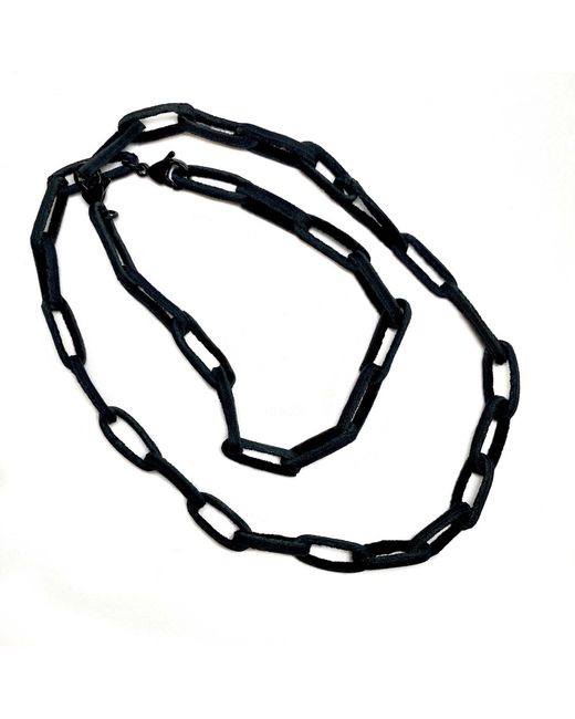 WAIWAI Black Multifunctional Leather Chain Necklace