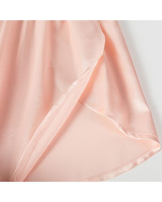 Soft Strokes Silk Pink Pure Mulberry Silk Petal Camisole, V Neck Spaghetti Strap Silk Charmeuse