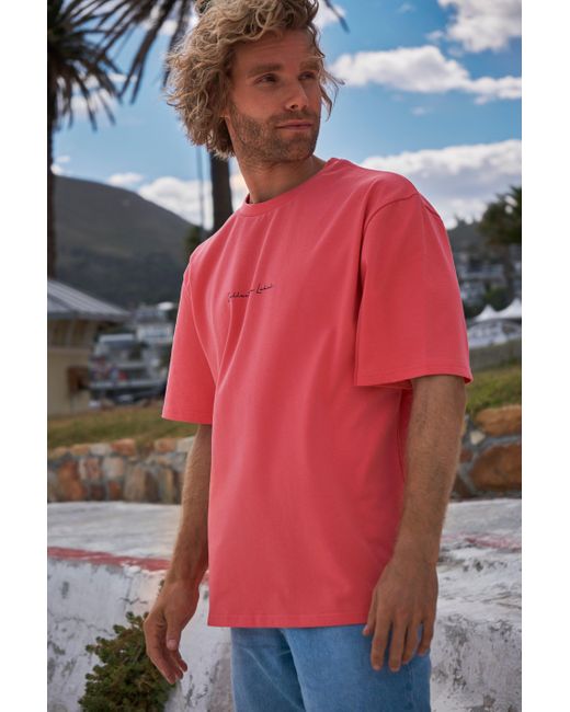 Collect the Label Pink Abstract Grid T-Shirt Neon for men