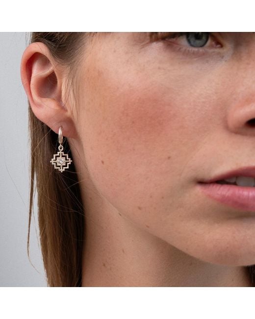 Zoe & Morgan White Centred Earrings Zircon