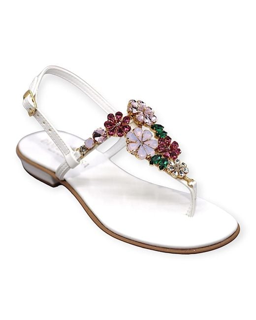 DAMAPREZIOSA Metallic Gilda Bouquet Jewel Sandal