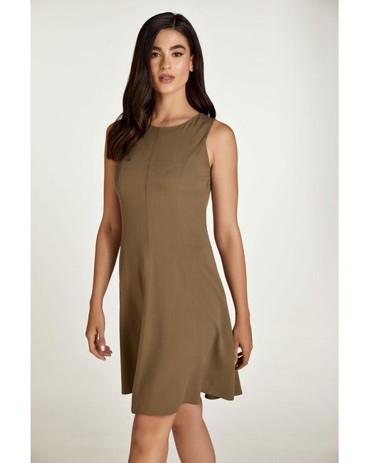 Conquista Brown Colour Cloche Dress