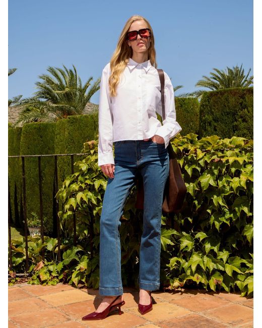 Din & Deen Blue Dark Trumpet Flare Jeans Collection