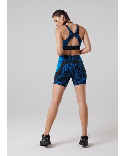 VIEREN Blue Prowess Print Block Shorts