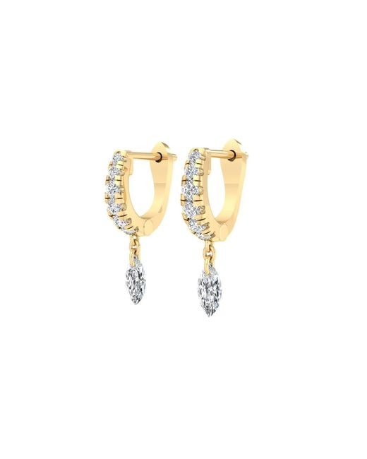 BLOOMTINE | Earth Angel HQ Metallic Illuminess Vermeil Floating Moissanite Huggies
