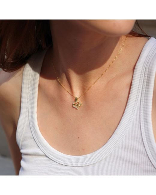 Spero London Metallic Infinity Heart Love Sterling Pendant Necklace