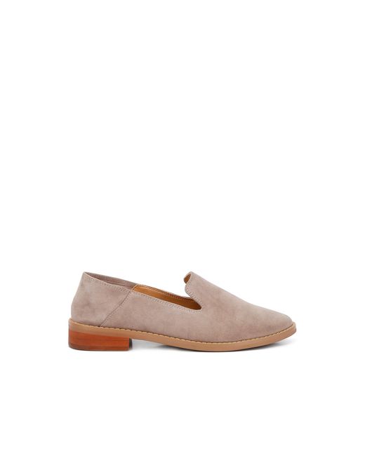 Rag & Co Pink Oliwia Taupe Classic Suede Loafer