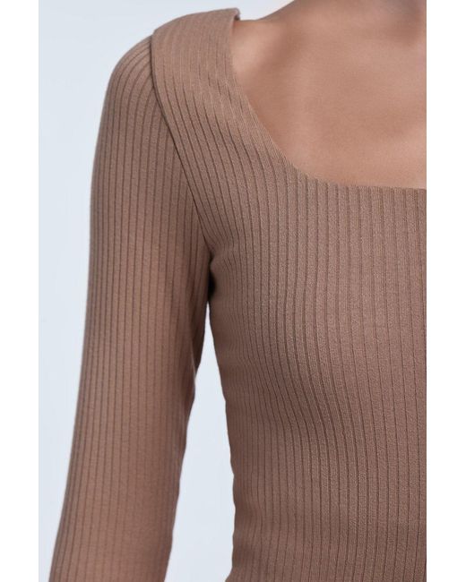 Dāl the Label Blue Ribbed Long Sleeve Bodysuit