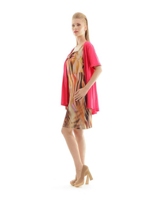 Conquista Pink Short Sleeve Open Front Cardigan