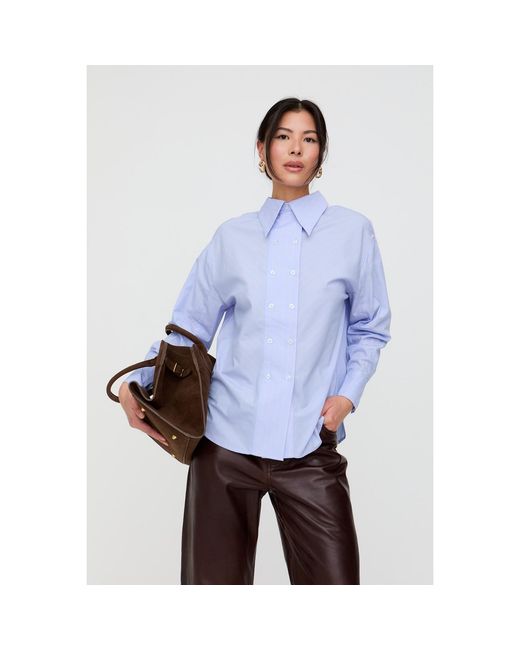 Lily and Lionel Blue Dapper Double Placket Stripe Shirt