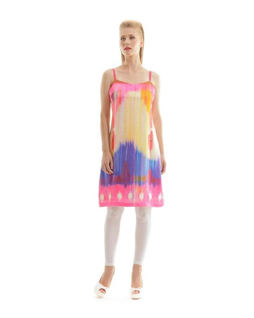 Conquista Pink Vivid Print Dress