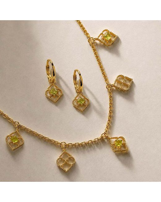 Charlotte's Web Jewellery Metallic Moroccan Charm Necklace -Peridot