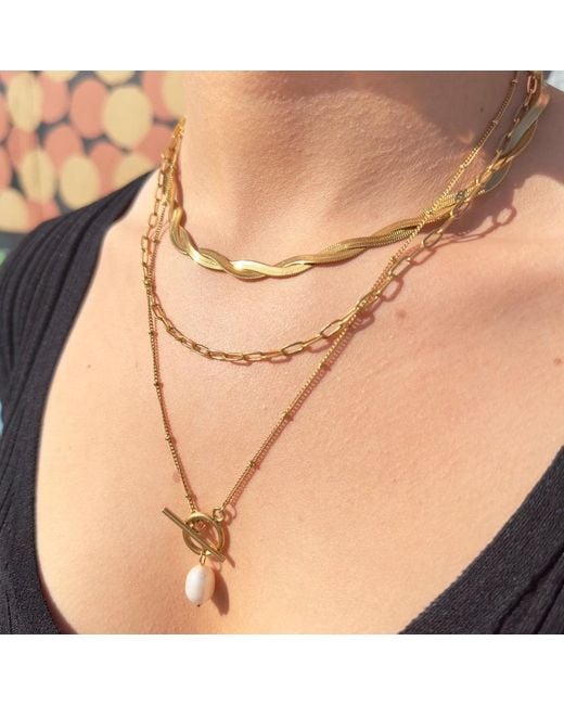 Evie Jewelry Metallic One-On-One Pearl Waterproof Necklace