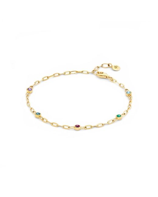 Dinny Hall Metallic Gemstone Paperclip Chain Bracelet