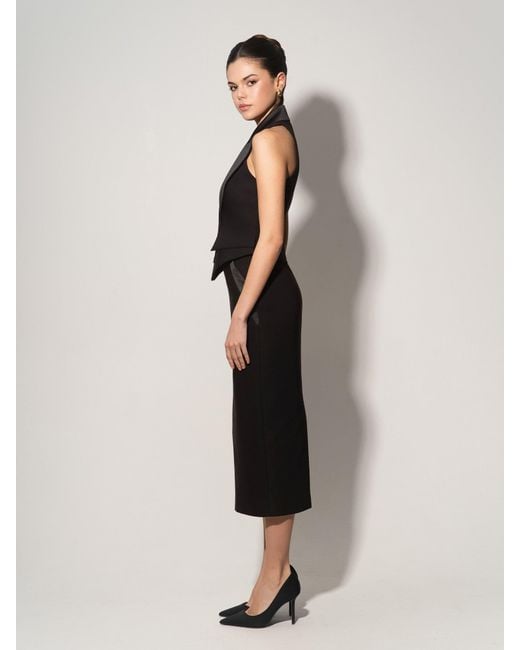 Tia Dorraine Black Single-Breasted Waistcoat & Skirt Set