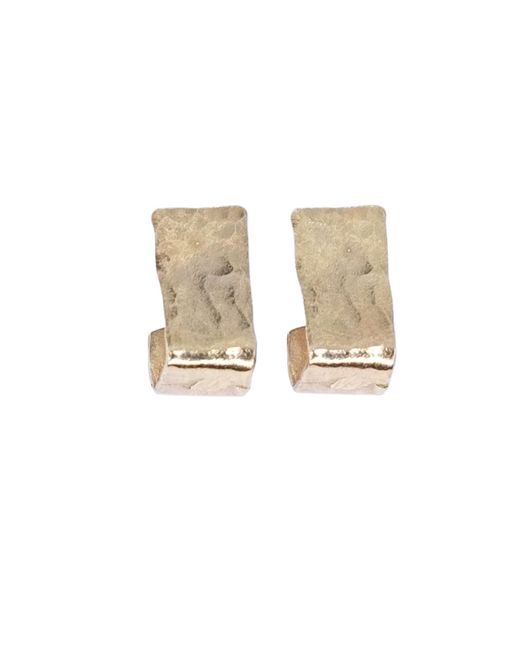 Oolo London Natural Brutalist Rectangular Huggie