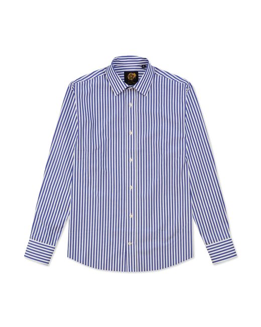 Gresham Blake Blue Stripe Single Cuff Shirt for men