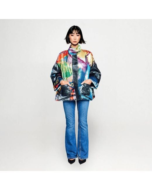Maxjenny Blue Square Boxy Jacket