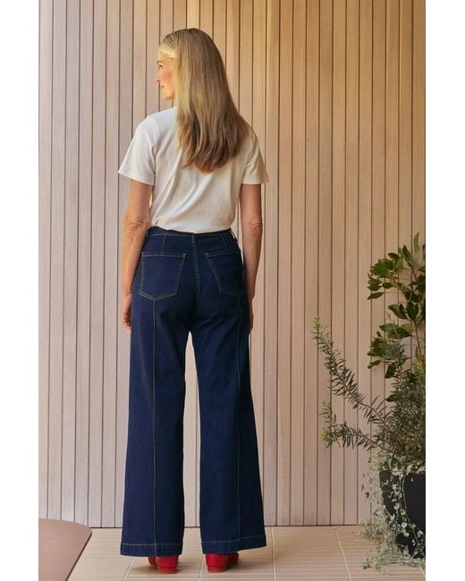 Adrift Clothing Blue Adrift Denim Wide Leg Jeans